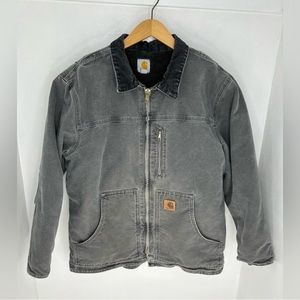 Carhartt Sandstone Sherpa Lined Ridge Coat Jacket Mens Size Large Gray Black